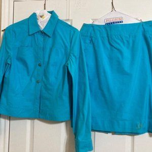 Bright Turquoise three piece cotton skirt outfit